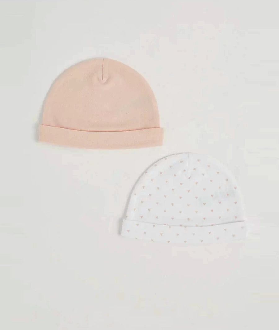 Mini Heart Baby Newborn Hats 2 Pack