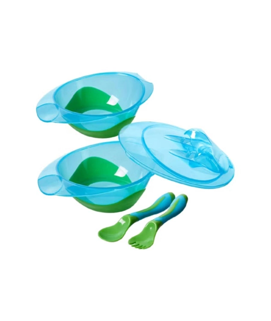 Nuby Feeding Bowl with Travel Lid and Cutlery - 6m+