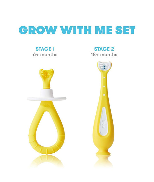 Grow-with-Me Training Toothbrush Set | Infant to Toddler Toothbrush Oral Care for Sensitive Gums by Frida Baby – Image 2