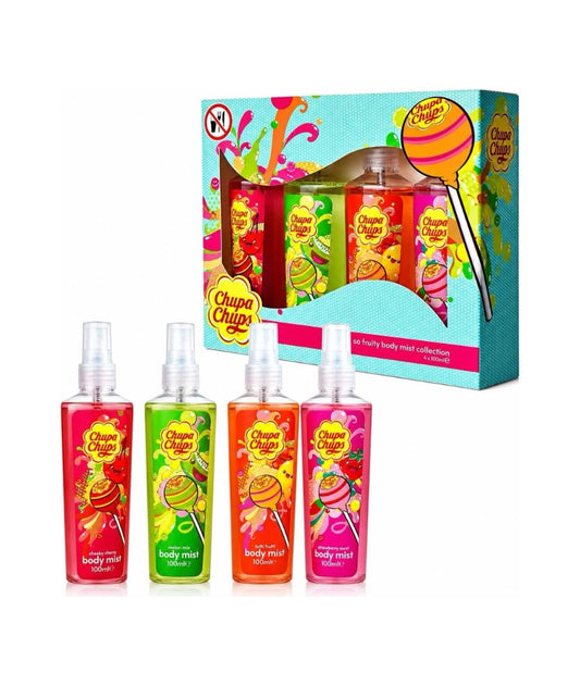 Chupa Chups Body Mist Gift Set – 4 Fragrances (Strawberry Swirl, Melon Mix, Tutti Frutti & Cheeky Cherry)