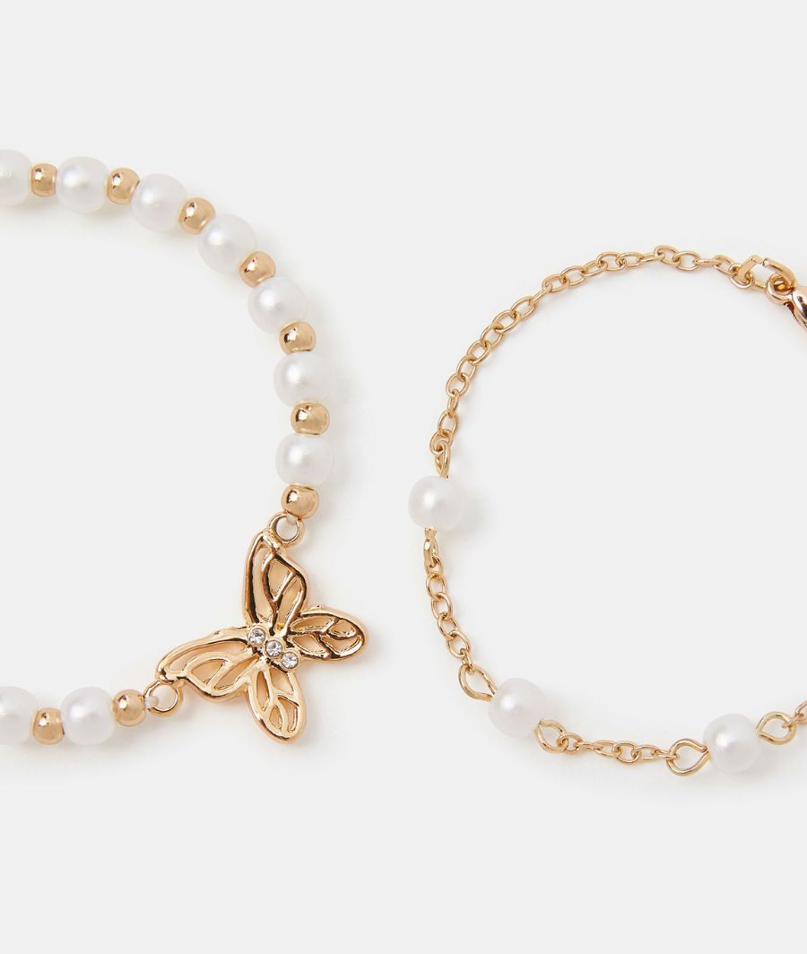 2-Pack Girls Pearl Butterfly Bracelets – Image 2