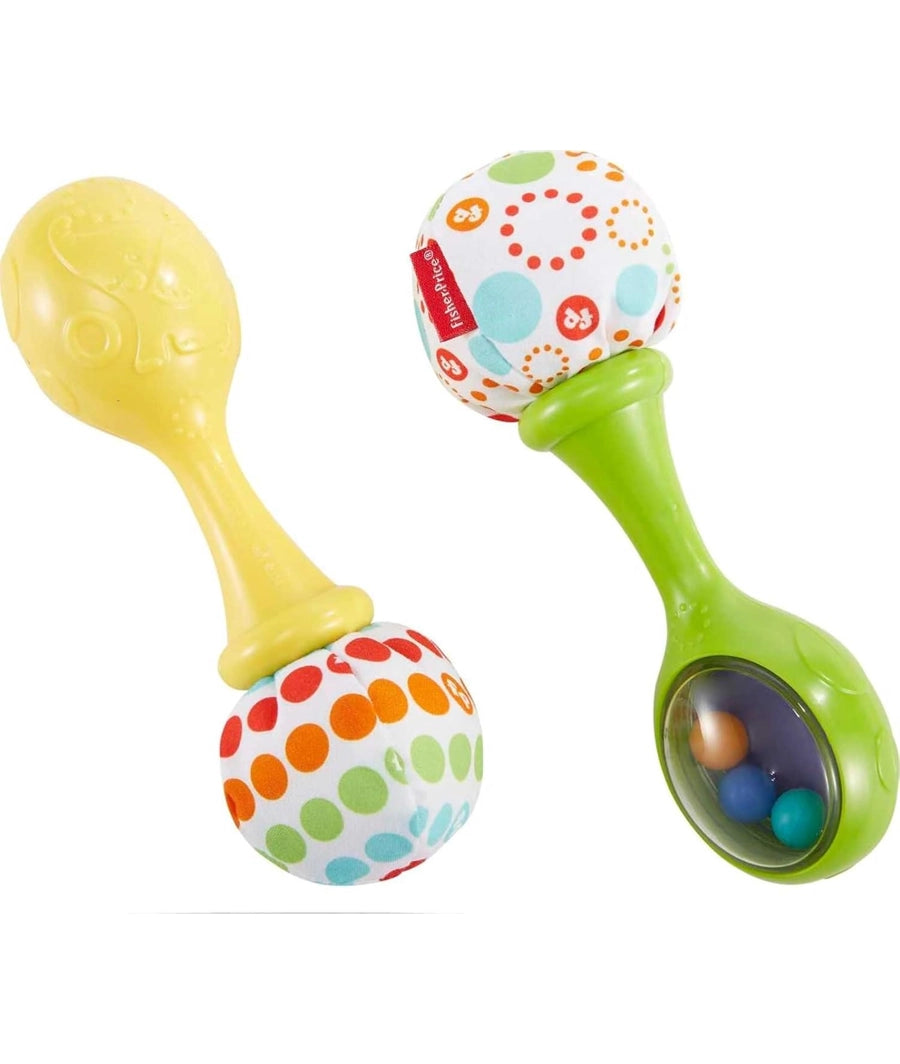 Fisher-Price Baby Toys Rattle Set of 2 Soft Musical Instruments