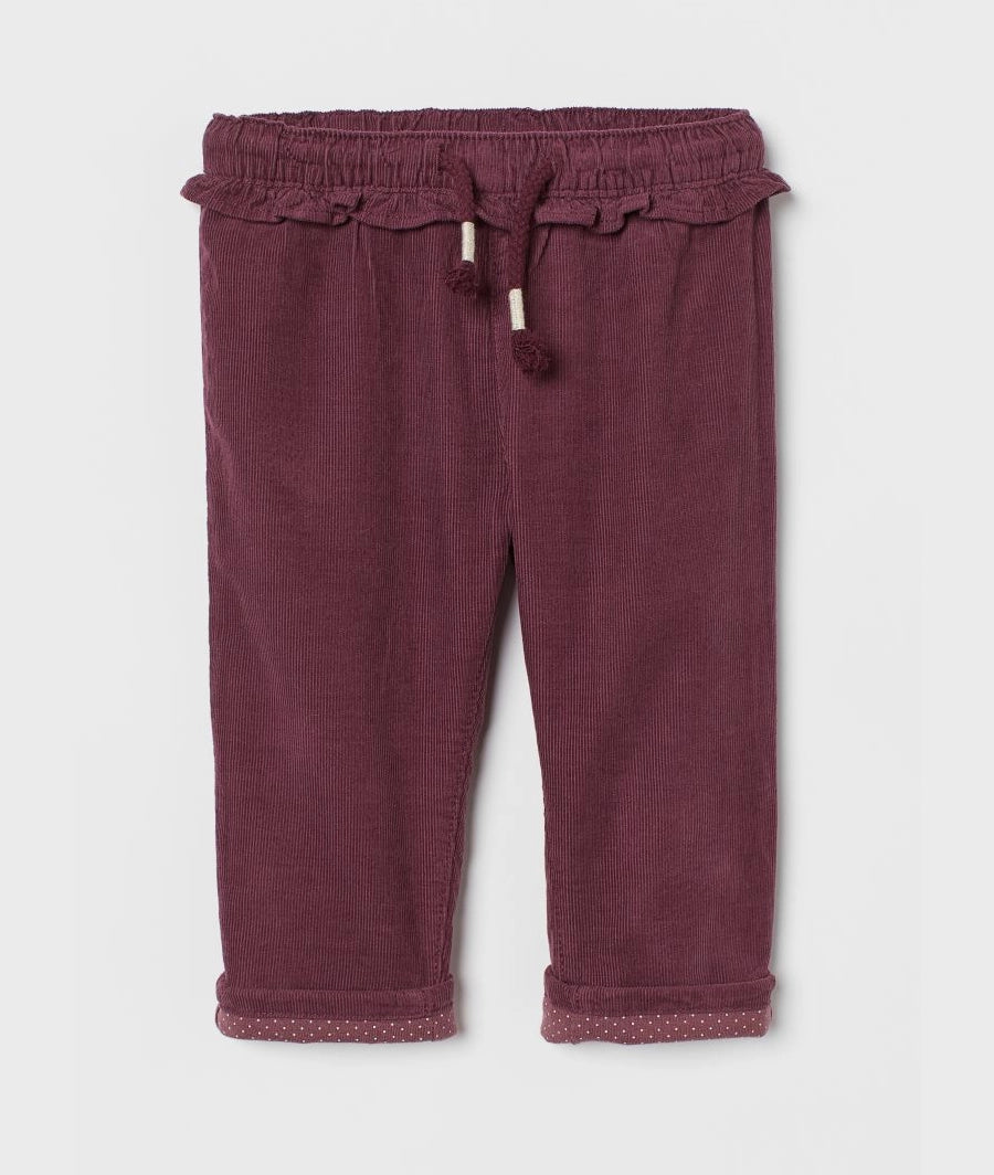 Lined corduroy trousers