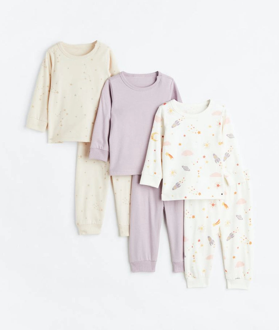 3-pack cotton pyjamas