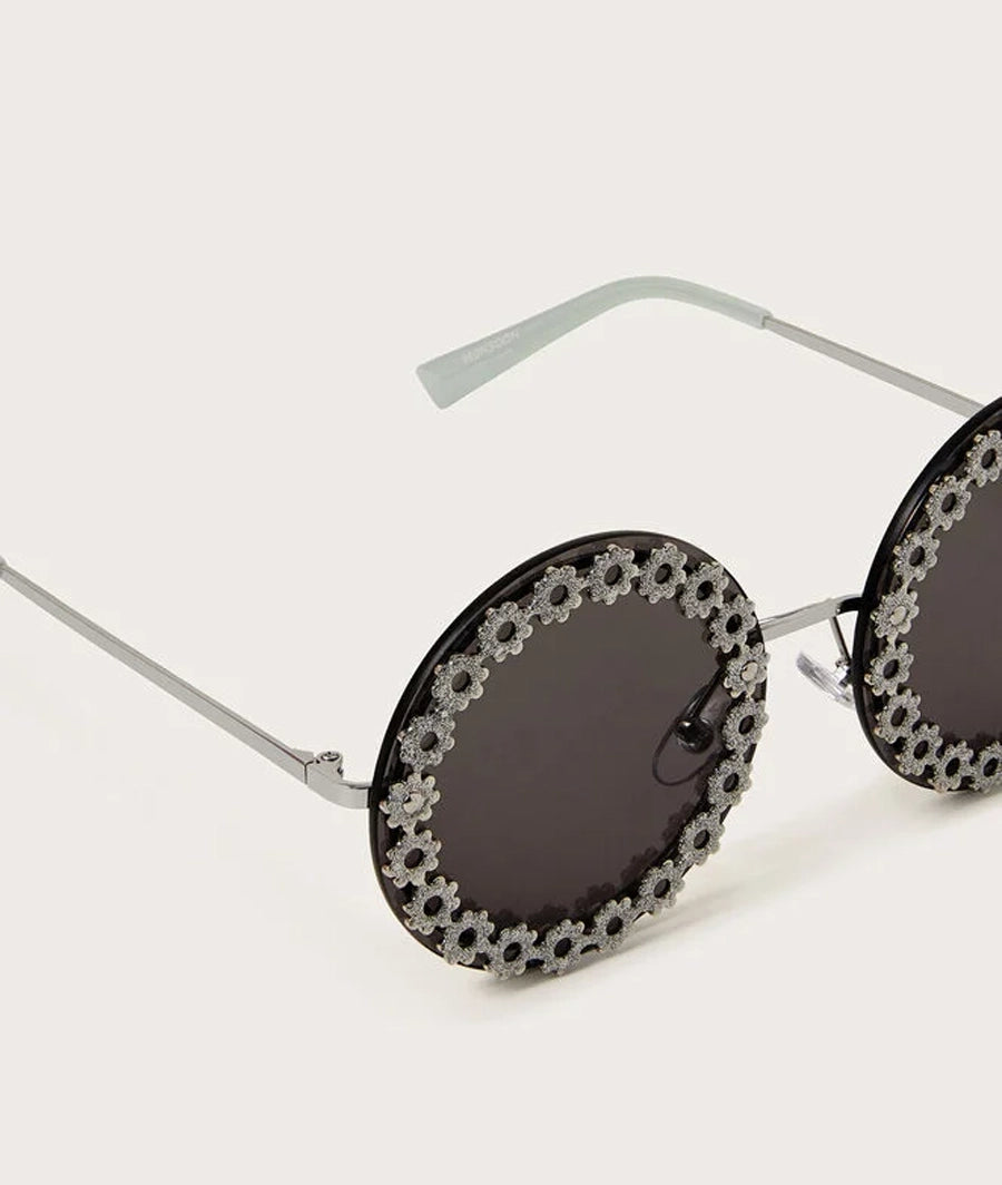 Glitter Floral Round Sunglasses – Image 2