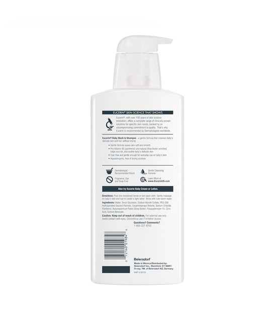 Eucerin Baby Unscented Baby Shampoo and Body Wash 13.5 Fl/400 ml – Image 2