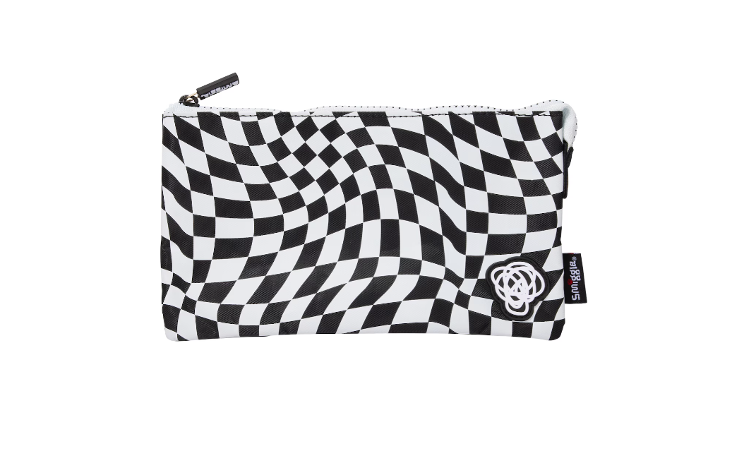 Check Triple Pocket Pencil Case