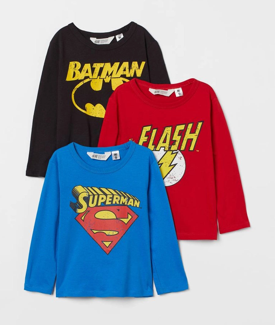 3-pack printed jersey tops
