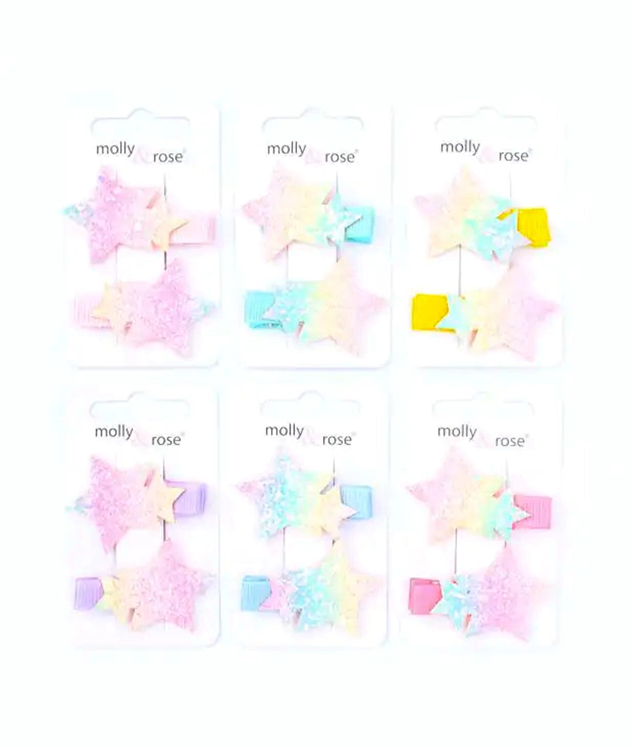 Glitter star beak clips (1 pair)