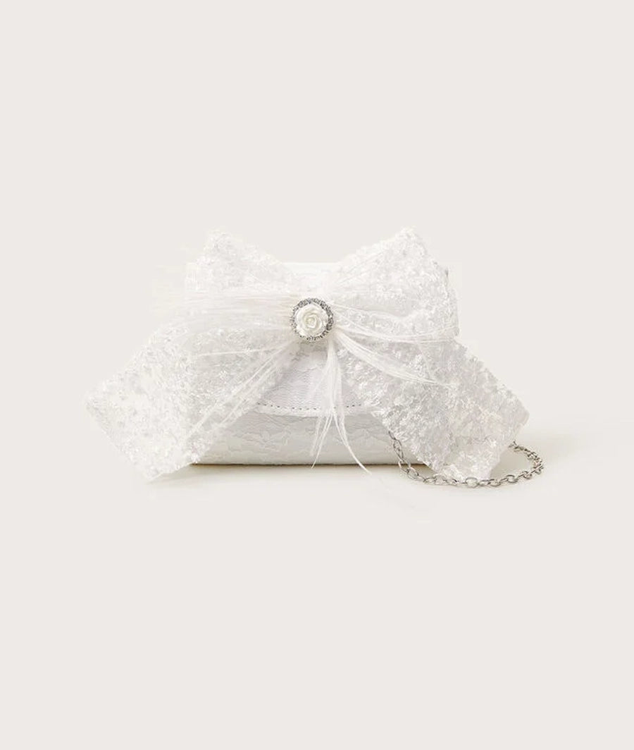 Lace Feather Bow Bag