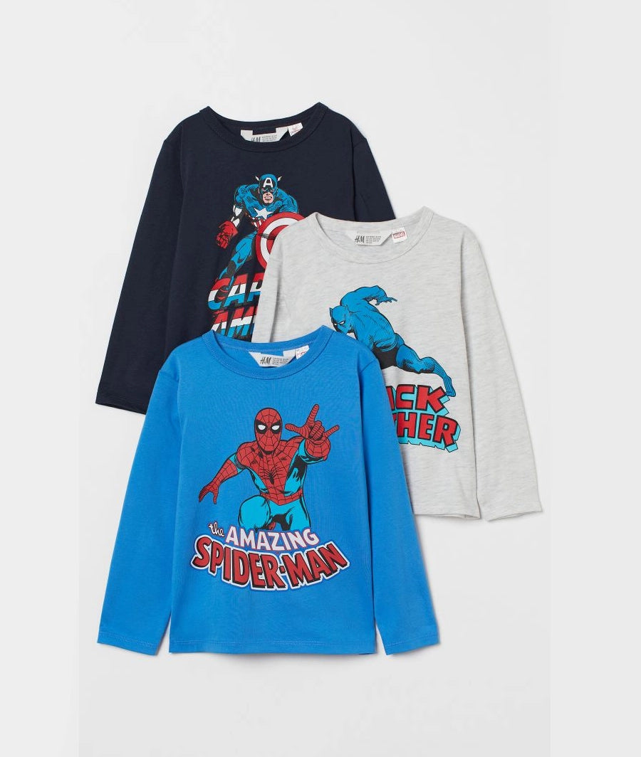 3-pack printed jersey tops