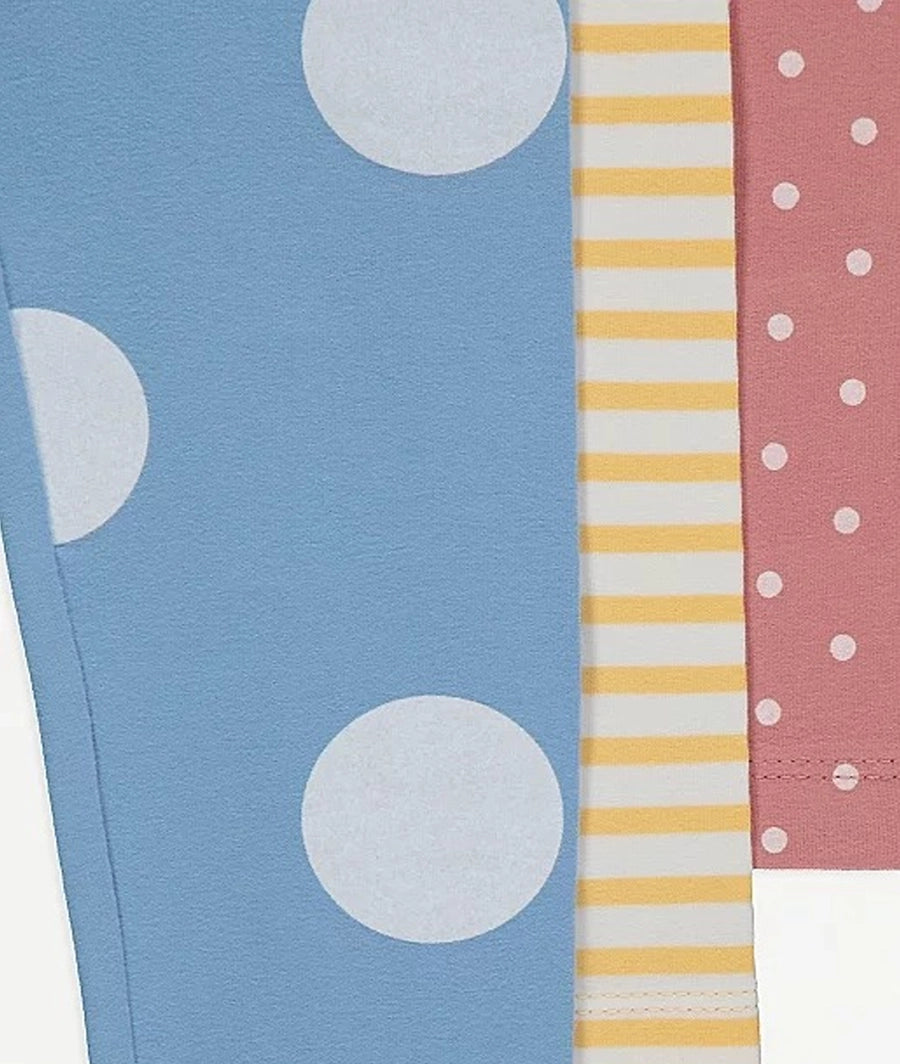 Blue Polka Dot Print Leggings 3 Pack – Image 2