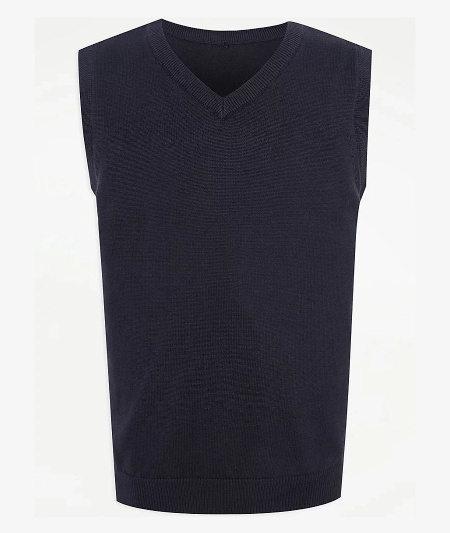 Navy V Neck Knitted School Tank Top (8-9 Years)
