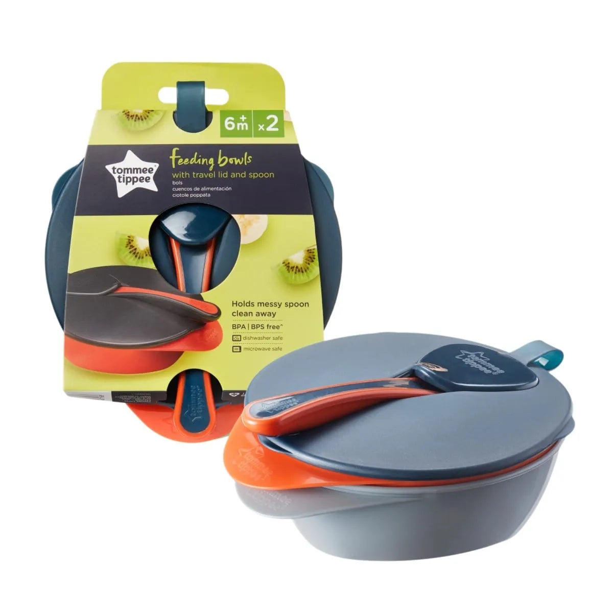 Tommee Tippee Easy Scoop Feeding Bowls with Travel Lid And Spoon