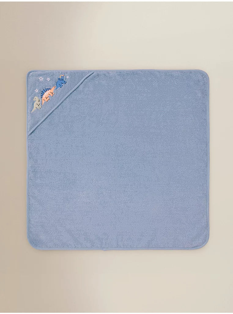 Blue Dinosaur Cotton Hooded Towel