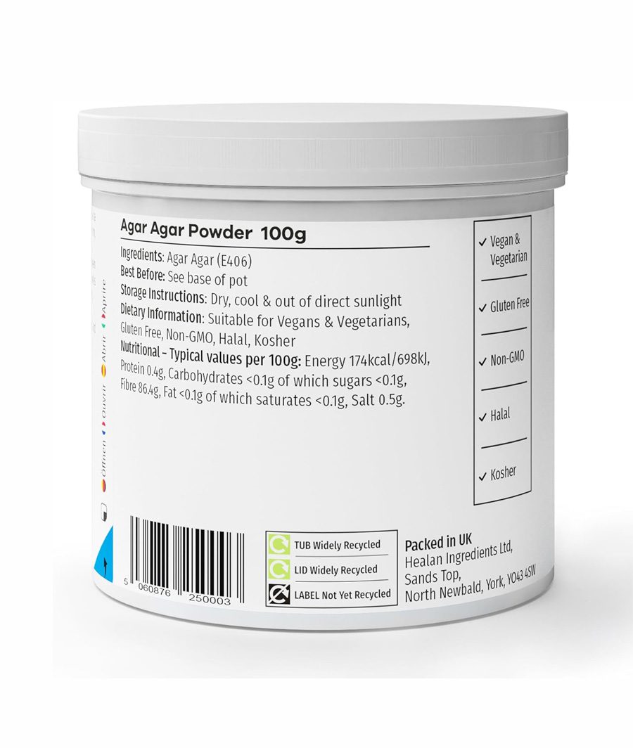 Mr.P Ingredients Agar Agar 100g Powder Vegan Gelatine – Image 2