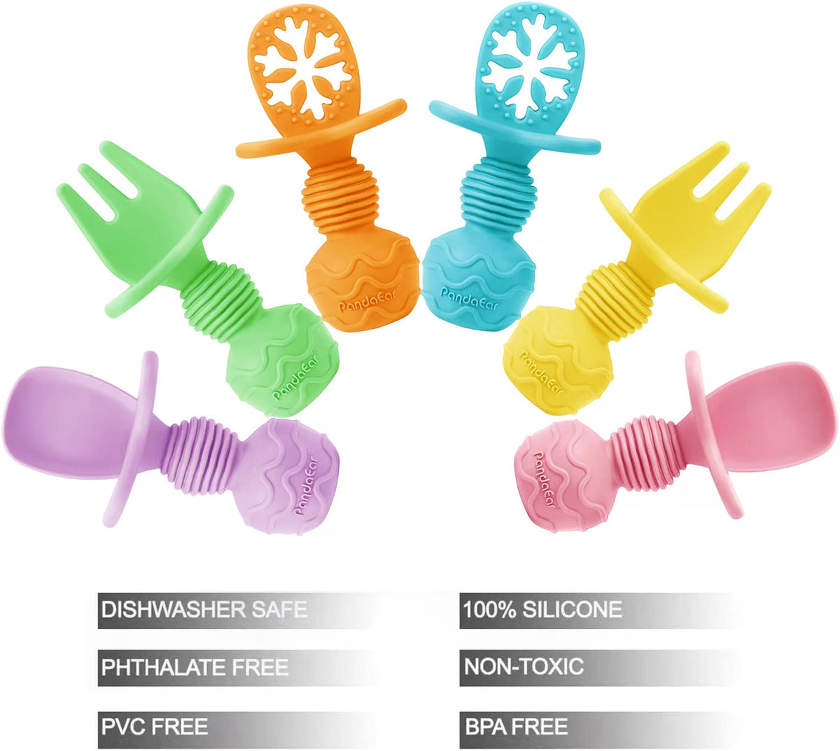 6 Pack Toddler Baby Spoons Forks feeding set