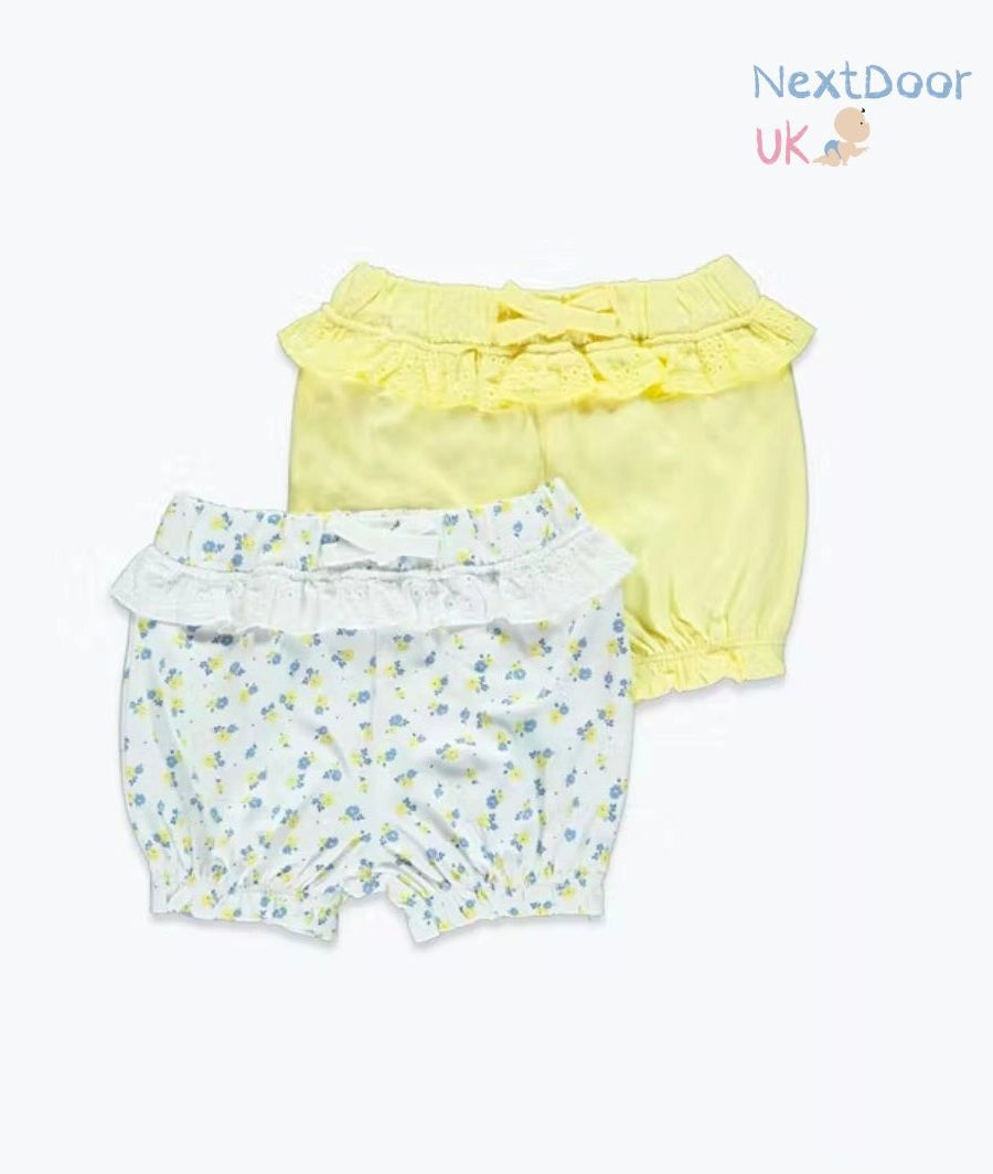 Girls 2 Pack Frill Shorts