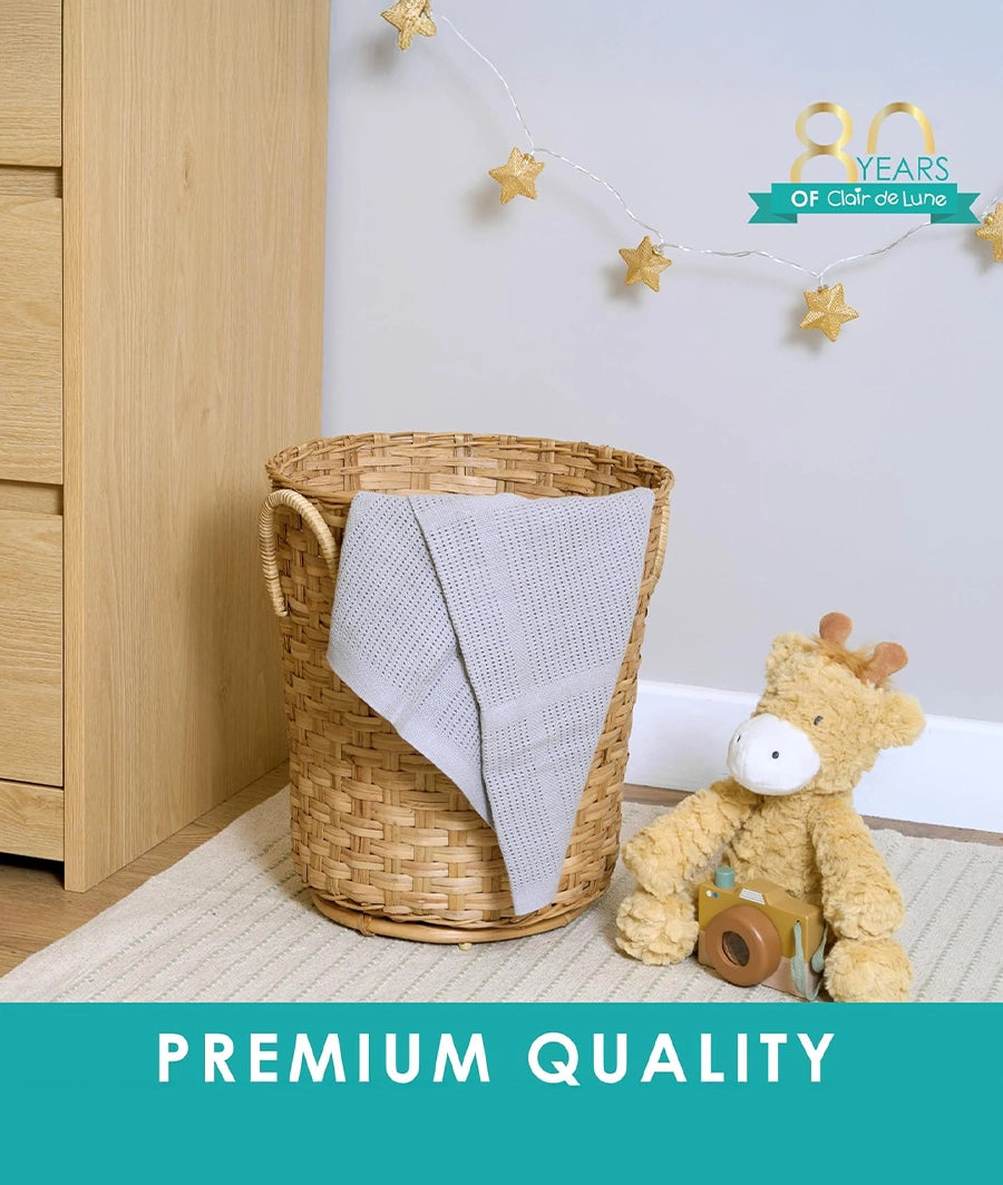 Soft Cotton Cellular Baby Pram Blanket 90 x 70 cm (Grey) – Image 5