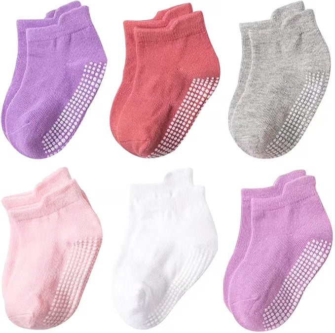 6 Pairs Baby Non Slip Socks (3-5 Y)