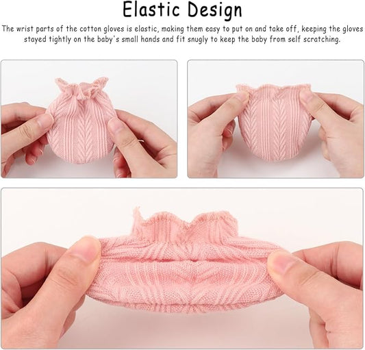 Newborn Baby Mittens Infant Gloves No Scratch Mittens Cotton Gloves for 0-6 Months – Image 3