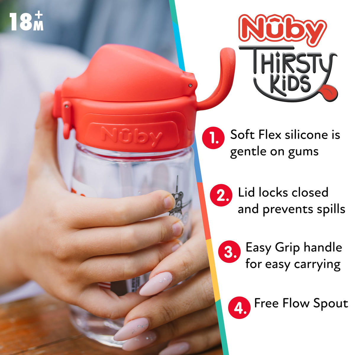 Nuby Thirsty Kids Flip-It Blast Cup No-Spill Sippy Cup 415 ml 18 M+