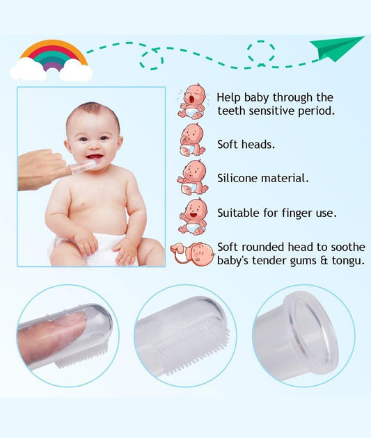 Soft Safe Baby Toothbrush Kids Silicone Finger Toothbrush Pack Of 3 – Image 2