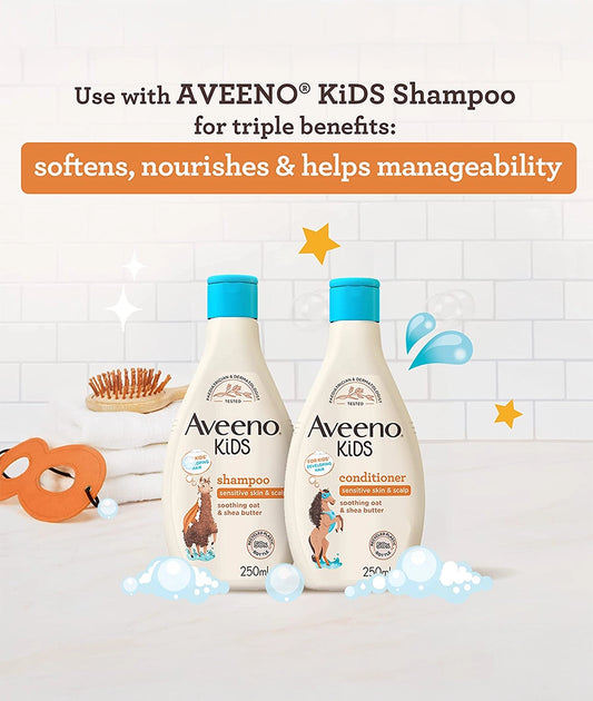 Aveeno Baby Kids Conditioner 250ml | Enriched with Soothing Oat & Shea Butter – Image 2
