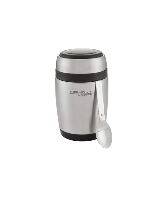 Thermos Curved Food Flask with Spoon, Stainless Steel, 400 ml – Image 2
