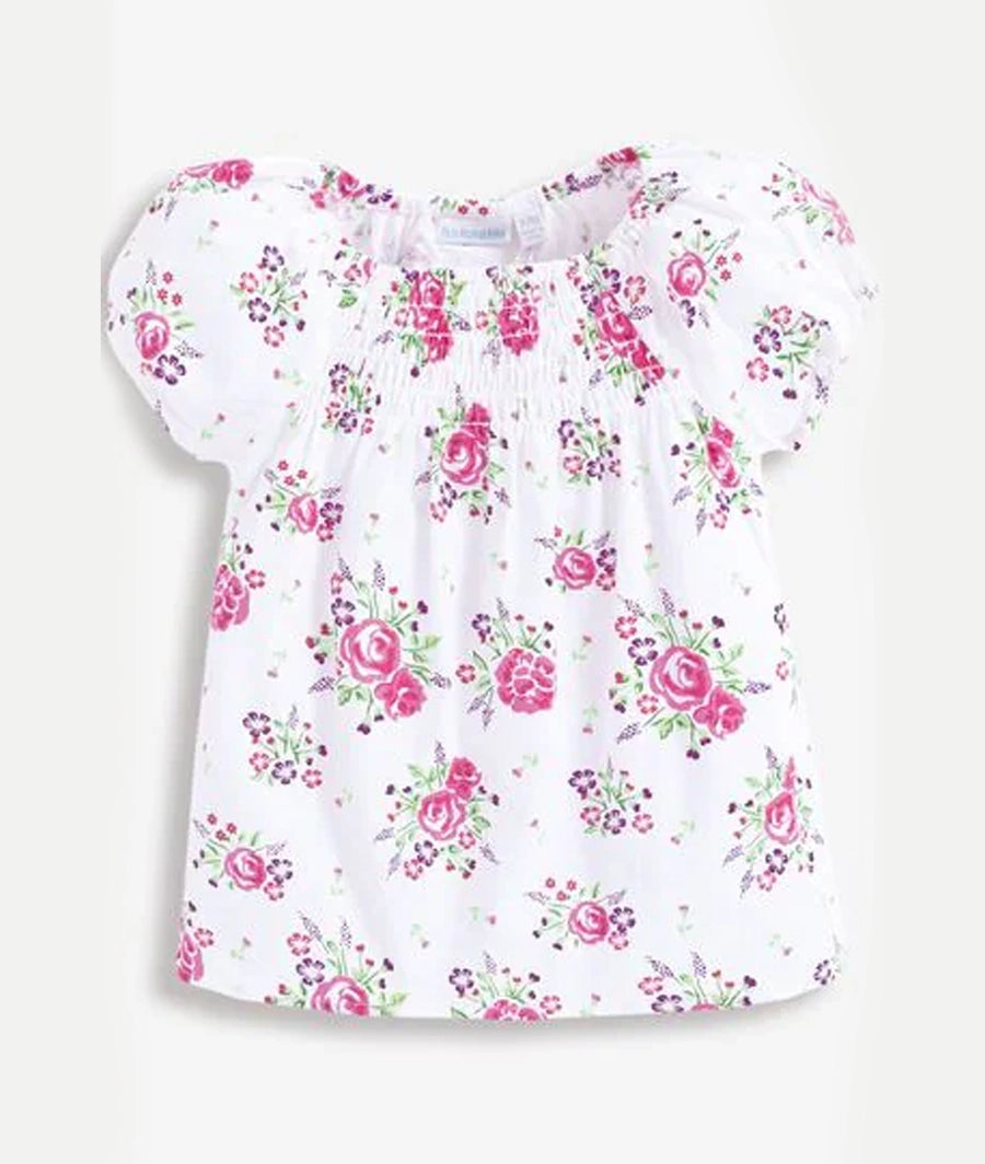 Girls' Print Floral Smocked Top (9-12 M)