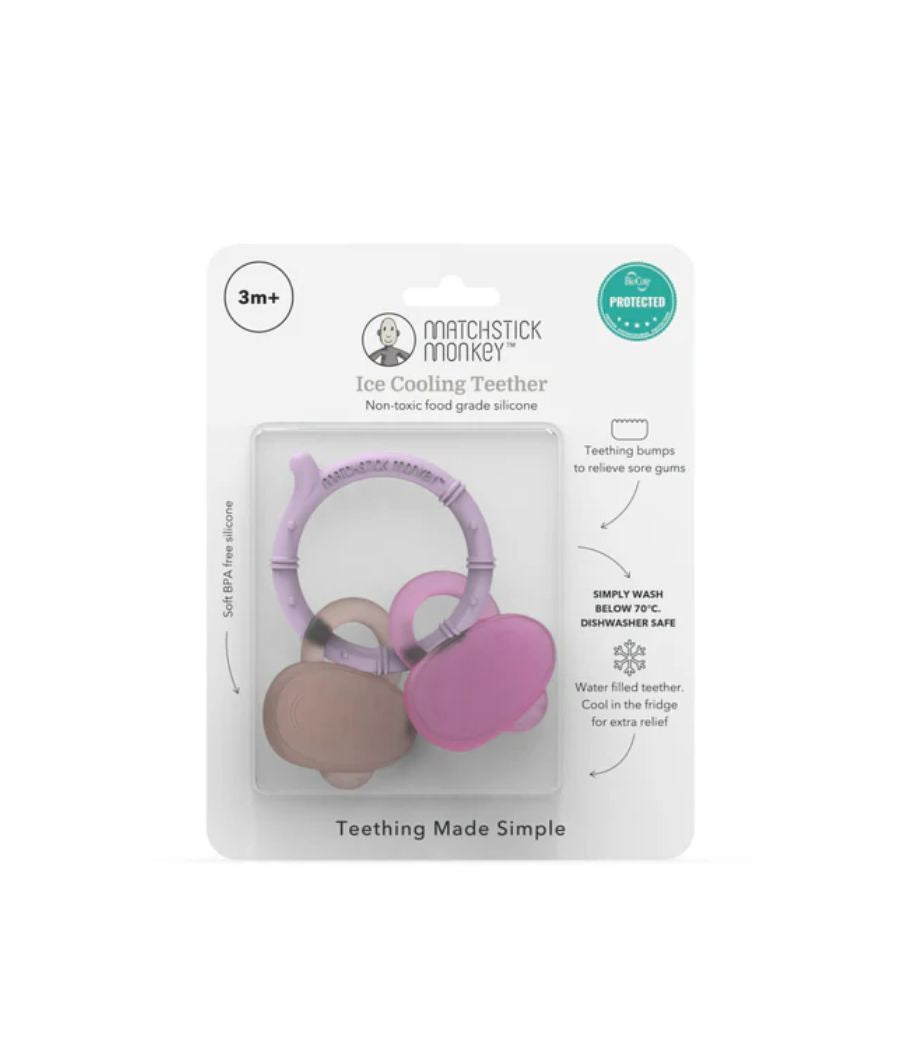 Matchstick Monkey Ice Cooling Teether Dusty Pink from 3 months – Image 4