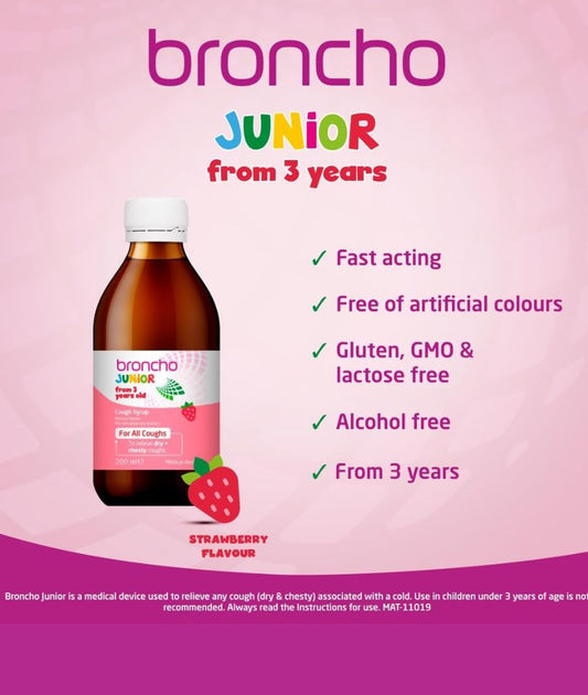 Bronchostop Junior Children’s Cough Syrup For Kids Aged 3+ 200ml – Image 2