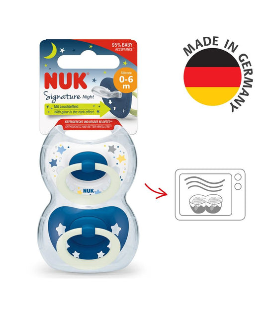 NUK Glow in The Dark Signature Night Silicone Soother 2 Pack 6-18 month – Image 2
