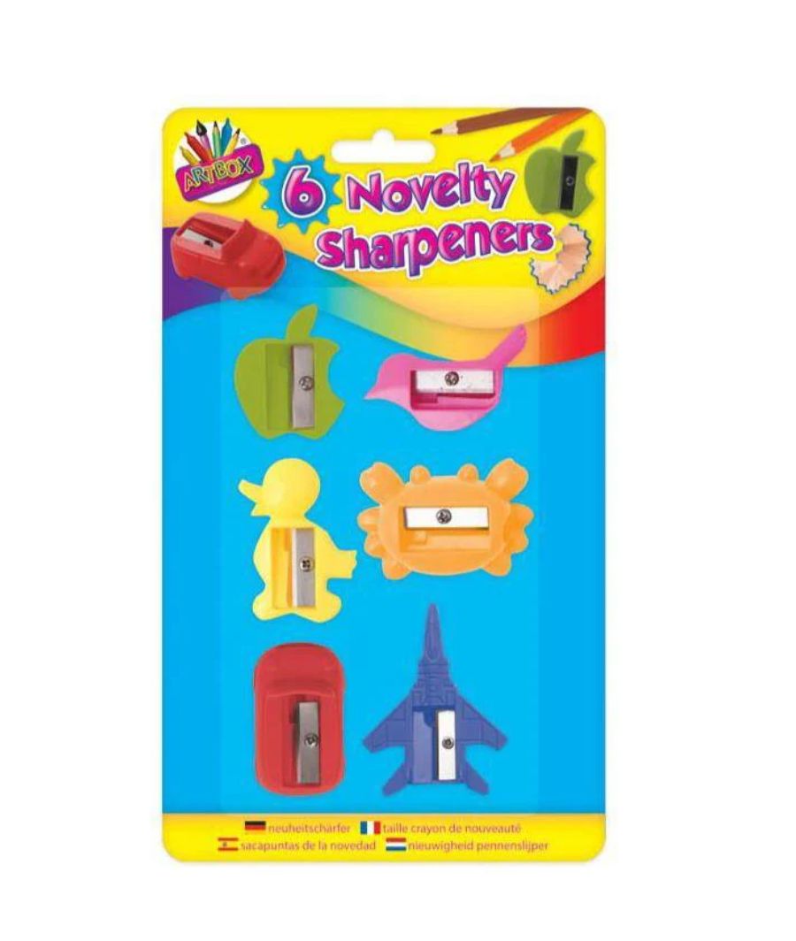 Fun Novelty Sharpeners 6 Pack ( color may vary)