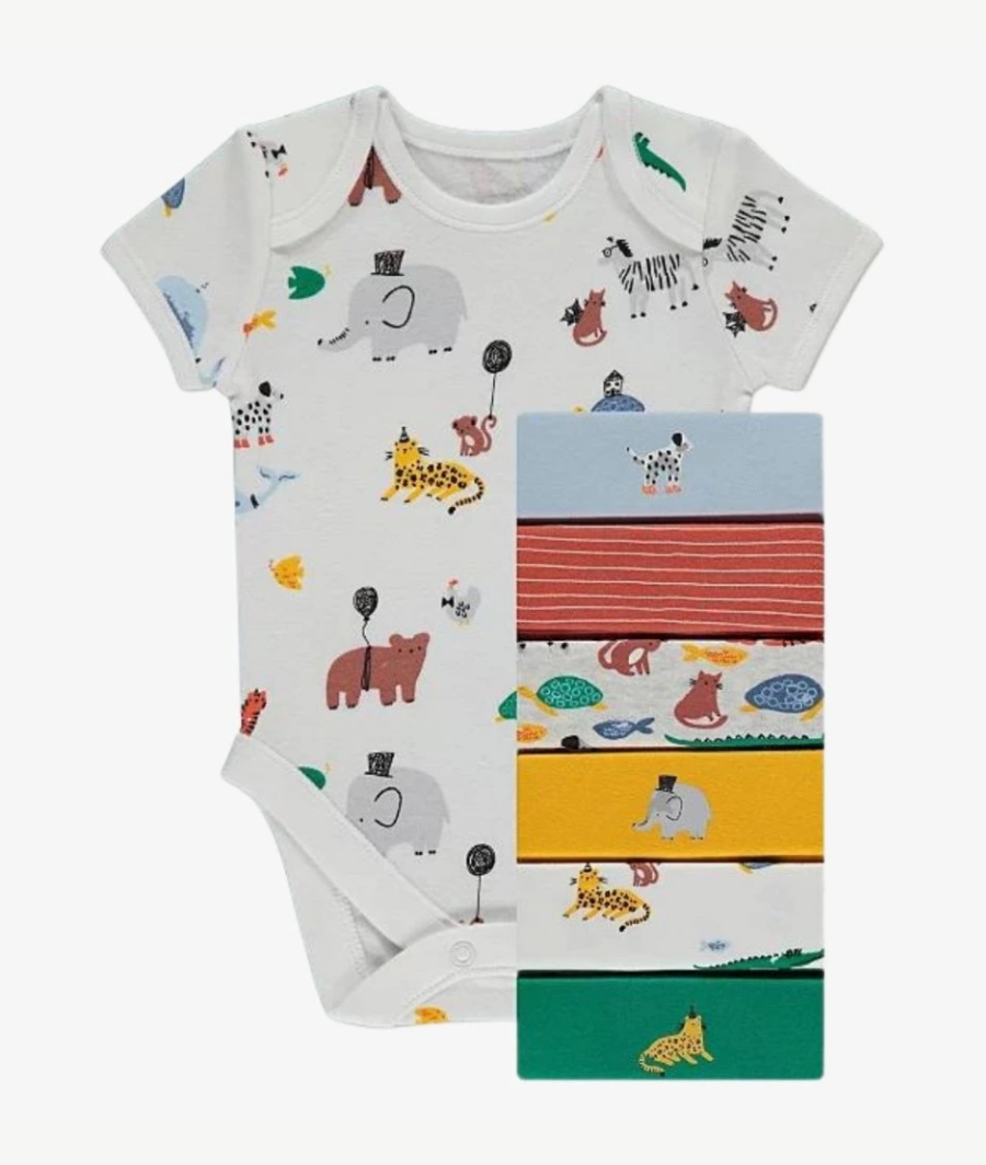 Baby Short Sleeve Bodysuits, 7 Pack(3-6 Month)