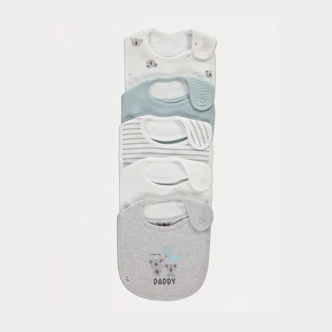 Mummy Daddy Koala Bear Bibs 5 Pack
