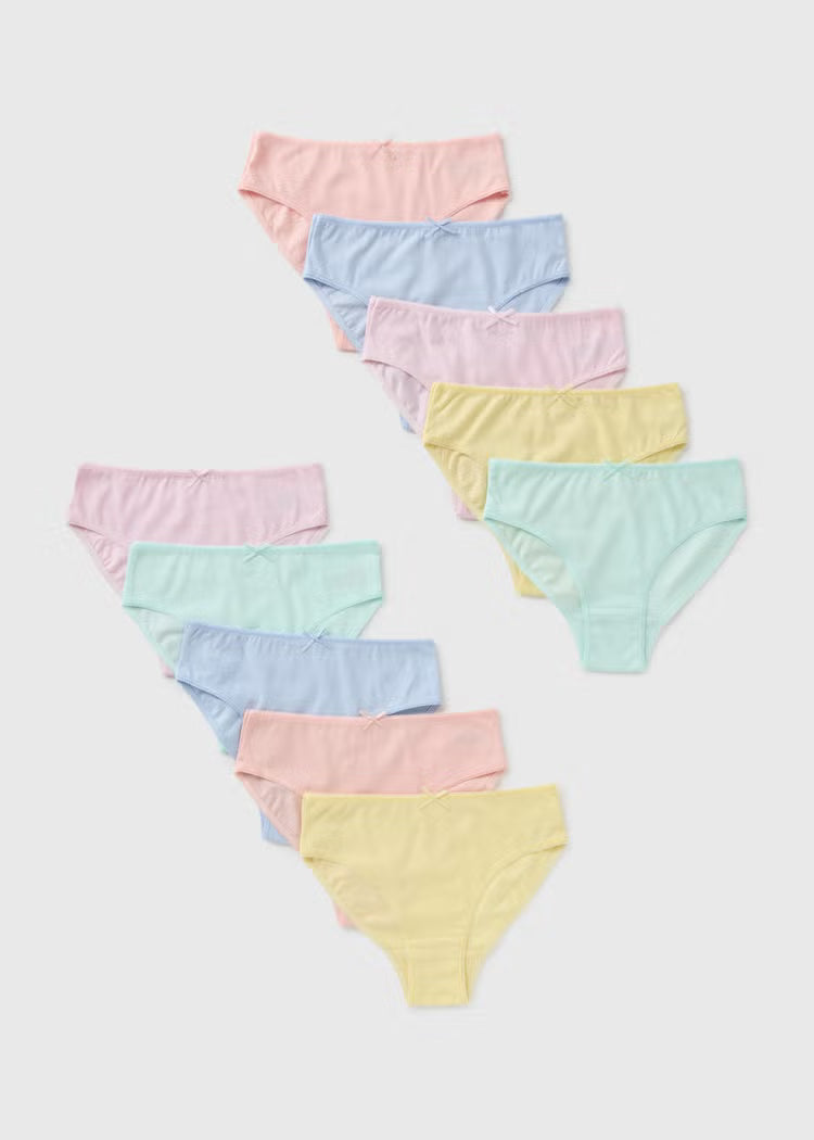 10 Pack Girls Pastel Briefs