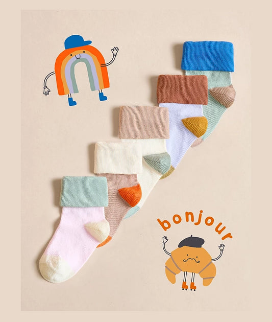 Little Angels Colour Block Cotton Rich Socks 5 Pack