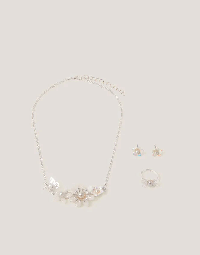 Flower &amp; Butterfly Jewellery Set