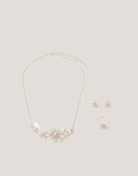 Flower &amp; Butterfly Jewellery Set