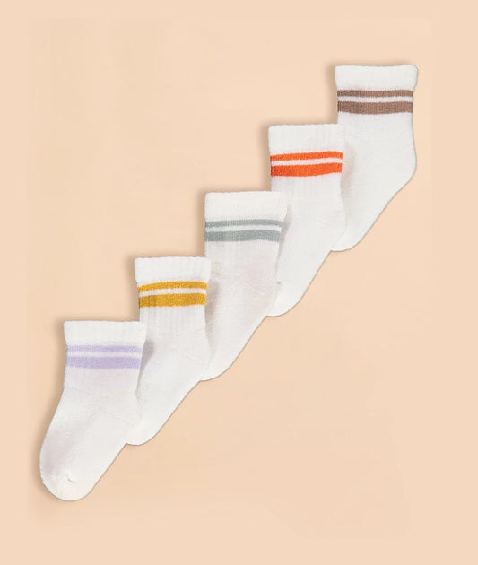 Little Angels Striped Cotton Rich Socks 5 Pack