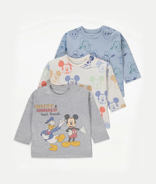 Disney Mickey and Donald Long Sleeve Tops 3 Pack