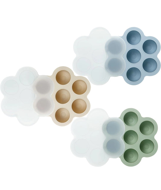 3 Pack Silicone Baby Food Freezer Tray with Lids