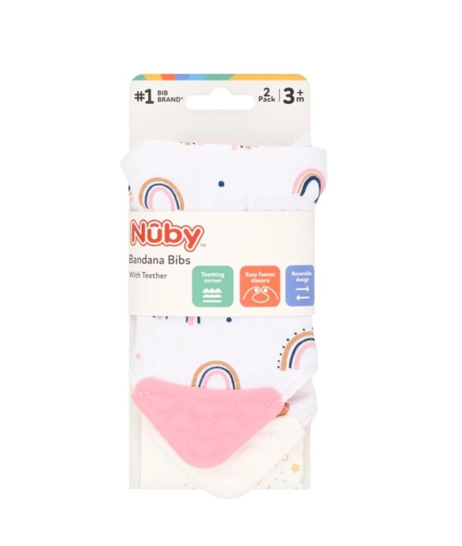 Nuby Bandana Bibs With Teether 2 Pack