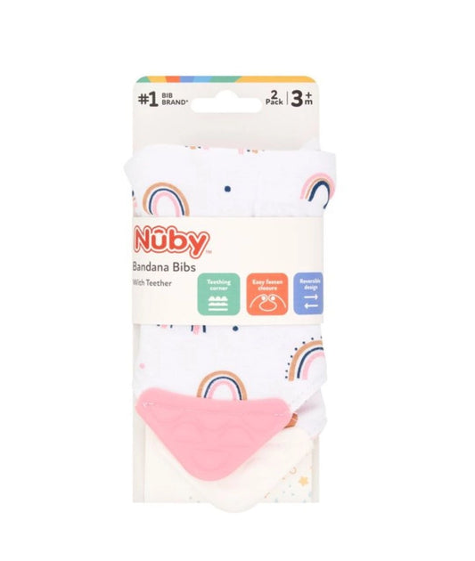 Nuby Bandana Bibs With Teether 2 Pack
