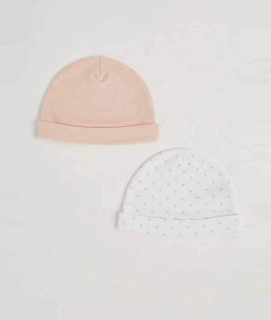 Mini Heart Baby Newborn Hats 2 Pack