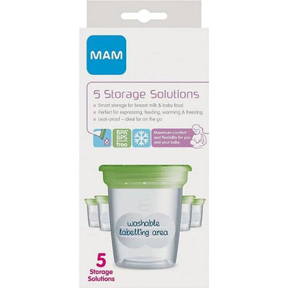 MAM Storage Pots | 5 Pack | for Safety Storing Breast Milk and Baby Food – Image 2