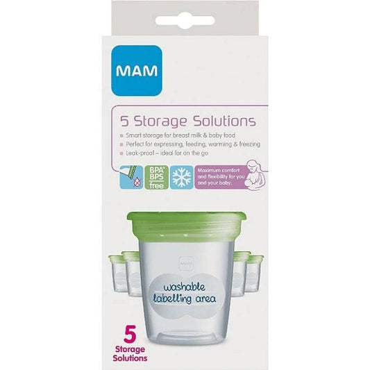 MAM Storage Pots | 5 Pack | for Safety Storing Breast Milk and Baby Food – Image 2