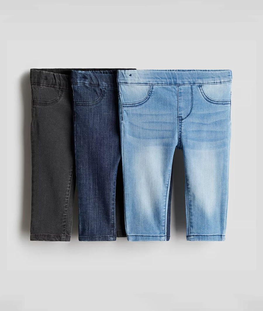 3-pack denim treggings