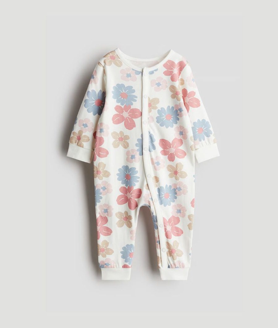 Printed jersey sleepsuit